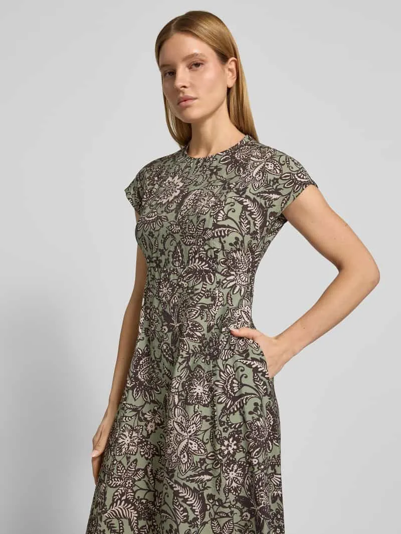 Marc O'Polo relaxed fit vrijetijdsjurk van viscosemix lichtgroen, foto 5