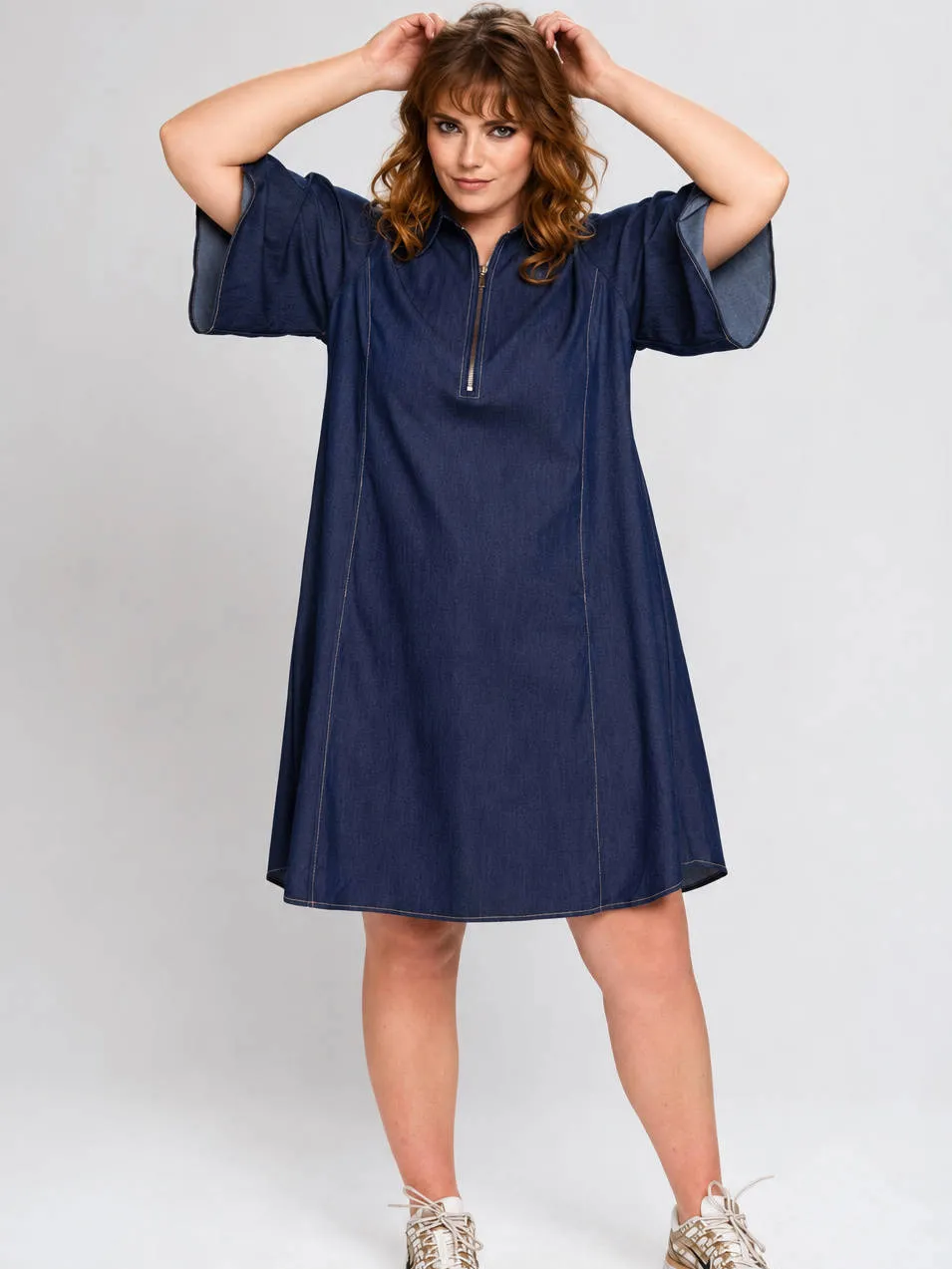 STUDIO blousejurk Plus Size - donkerblauw, foto 6