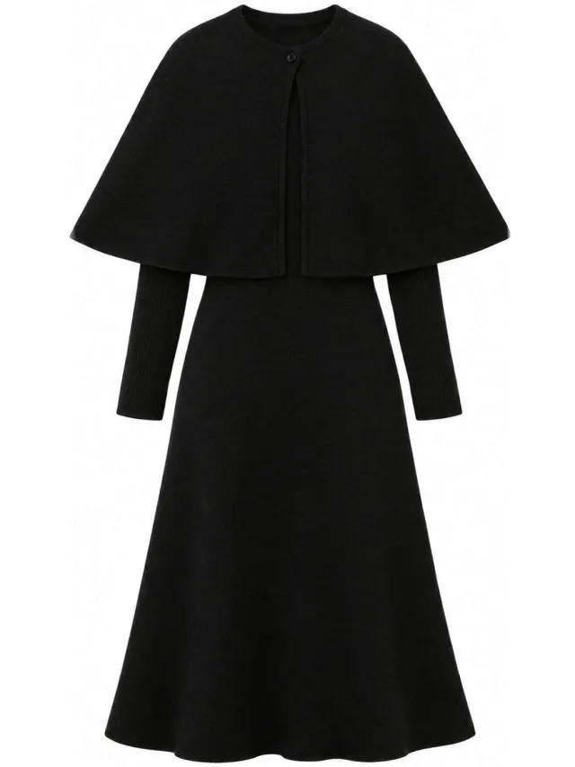 Trendyol Modest Dames Effen Midi Lang Recht Modest Jurken Zwart