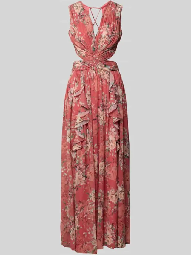 ADLYSH regular fit maxijurk met allover bloemenprint roze, foto 2