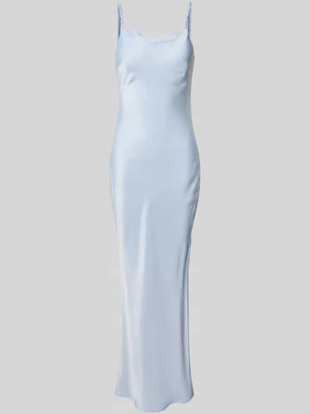 LeGer Maxi-jurk met cascadehals, model 'Antonie' lichtblauw, foto 2