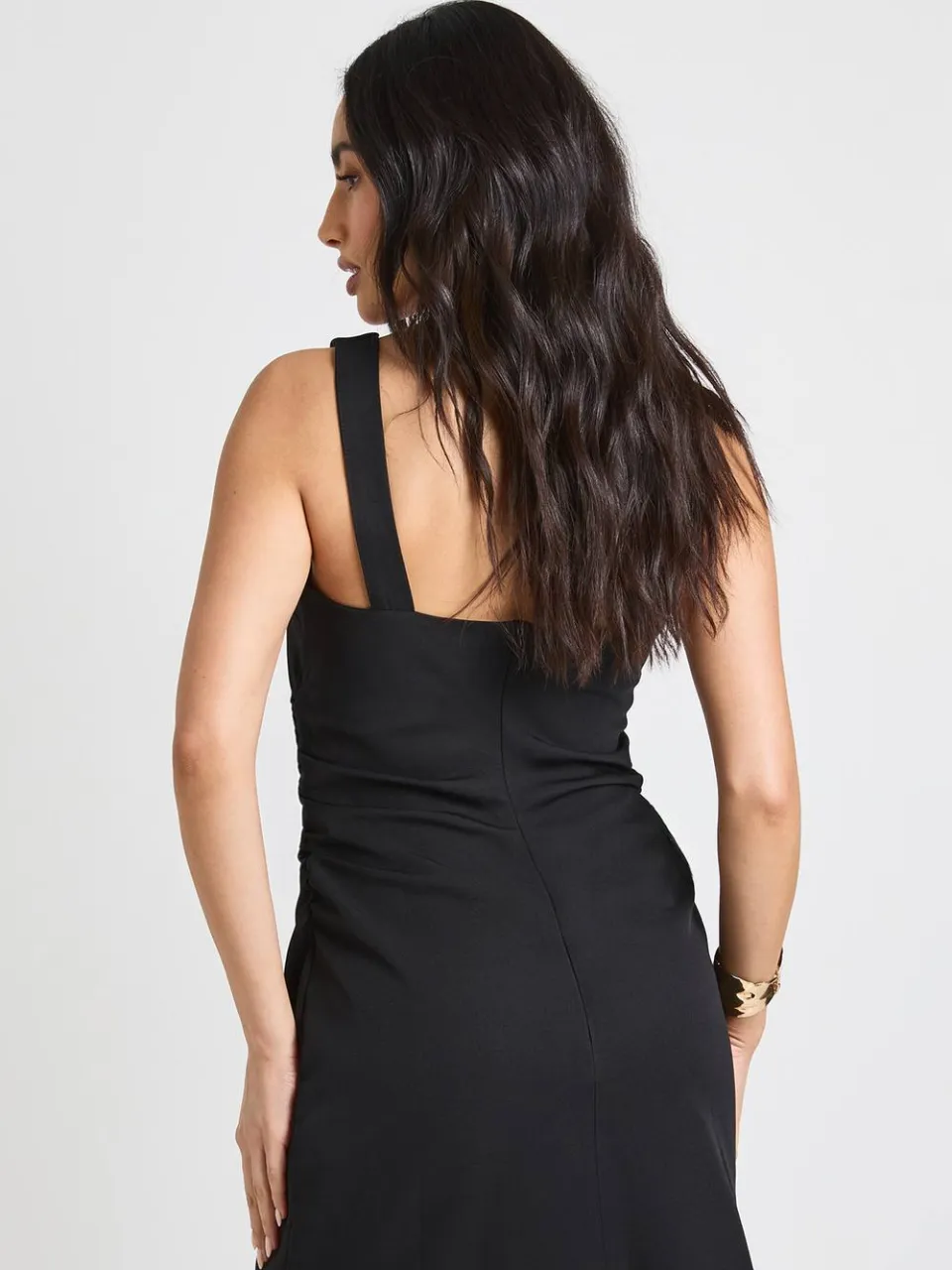 boohoo Dames Mini-jurk Met Vierkante Hals En Plooien zwart, foto 3
