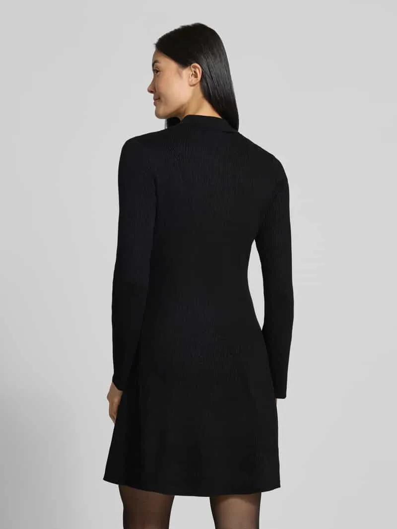 Jake*s Collection Getailleerde tricotjurk van viscosemix zwart, foto 3
