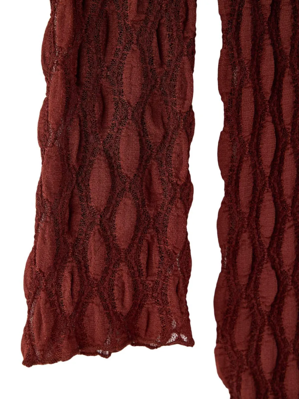 Trendyol Curve Dames Bordeaux Gestructureerd Midi Lang Bodycon Grote maten Jurk, foto 2