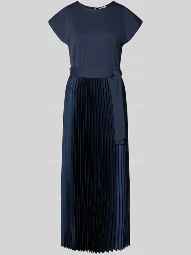 Max Mara regular fit vrijetijdsjurk met plooirok model 'GELA' donkerblauw, foto 2