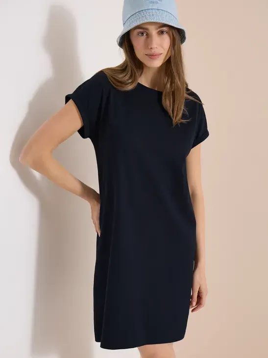 cecil Knielange jersey jurk Blauw