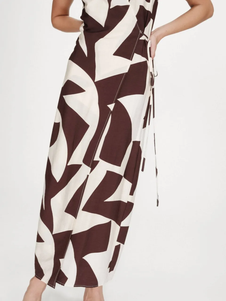 Grace & Mila maxi jurk donkerbruin donkerbruin/ecru, foto 3