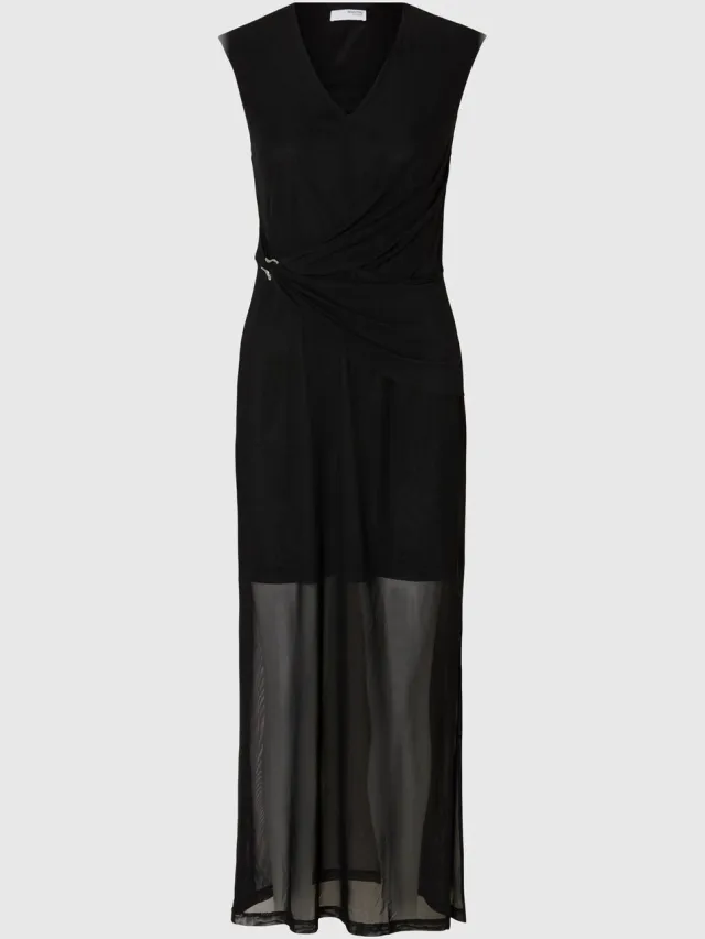 Selected Maxi jurk Mesh Black