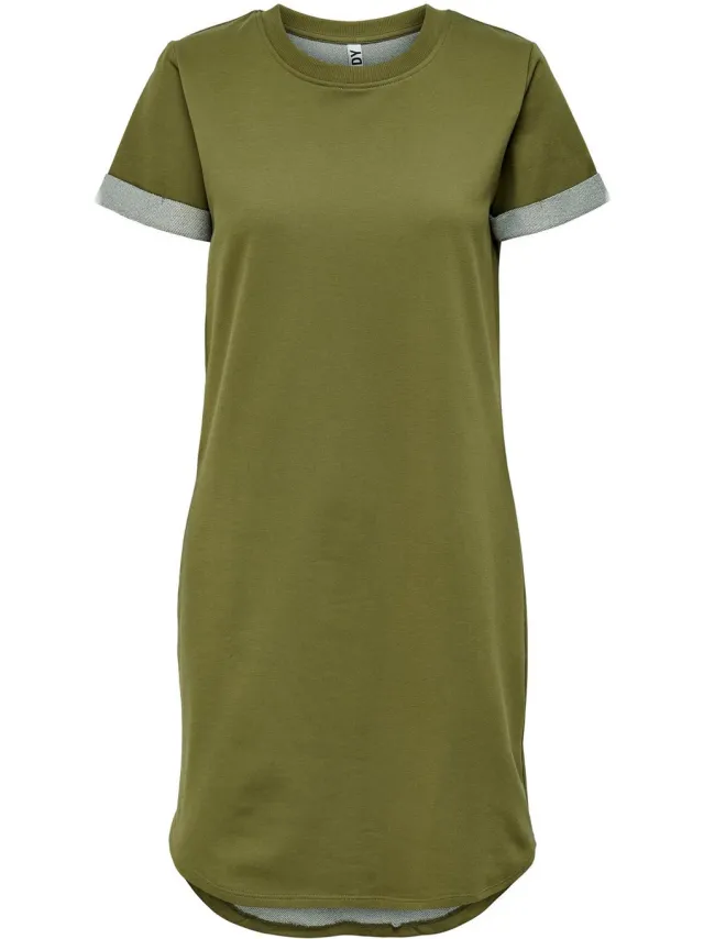 Only Mini-shirtjurk met ronde hals voor dames (Martini-olijfje) Bosgroen