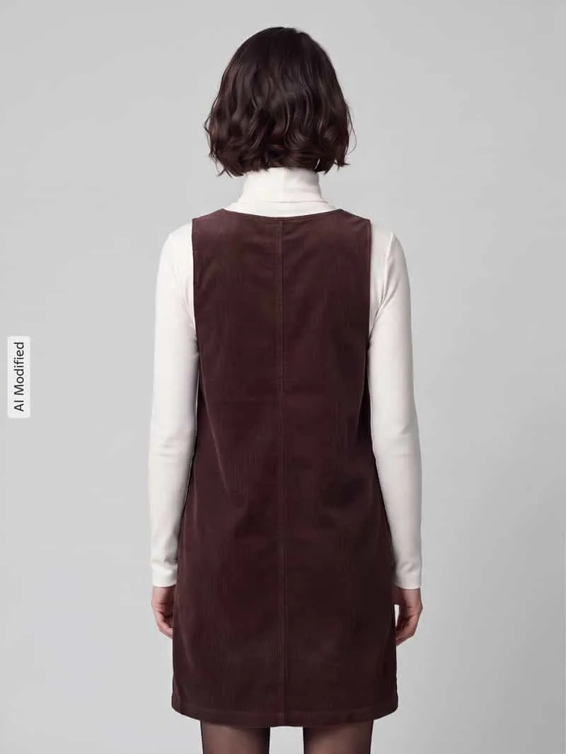 Marc O'Polo Mini-jurk van katoenmix donkerbruin, foto 3