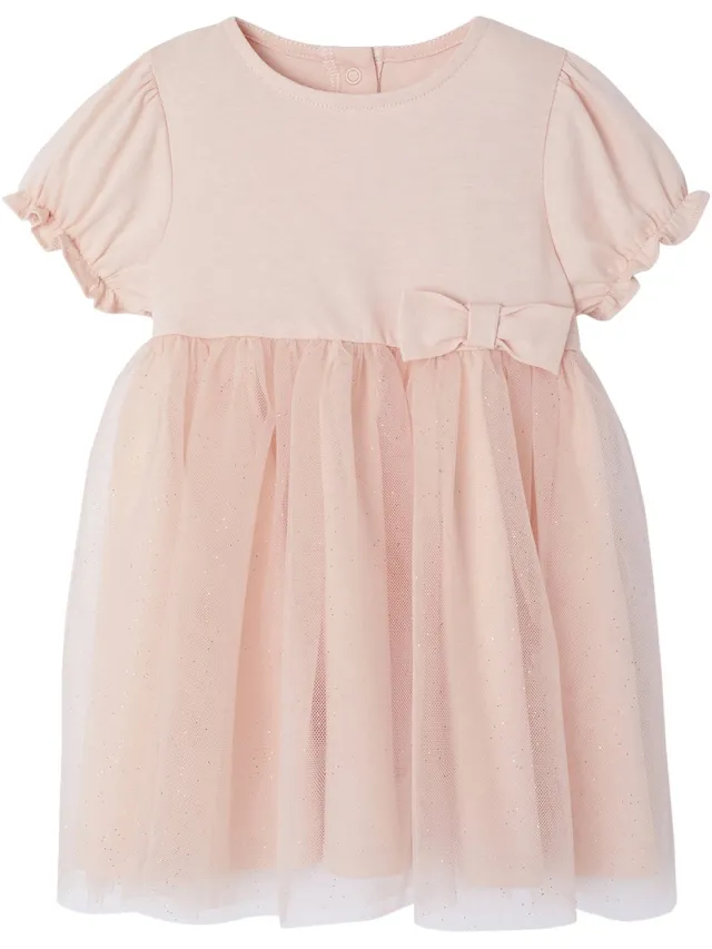 vertbaudet Tulle glitter jurk voor baby lichtroze
