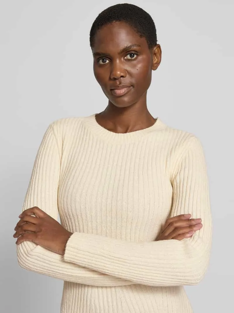 Vero Moda Regular fit tricotjurk met ronde hals model 'JOSANNA' ecru, foto 5