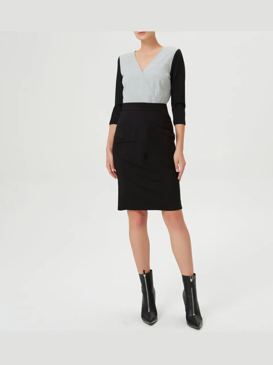 Smart & Joy Basic rechte trui rok Zwart