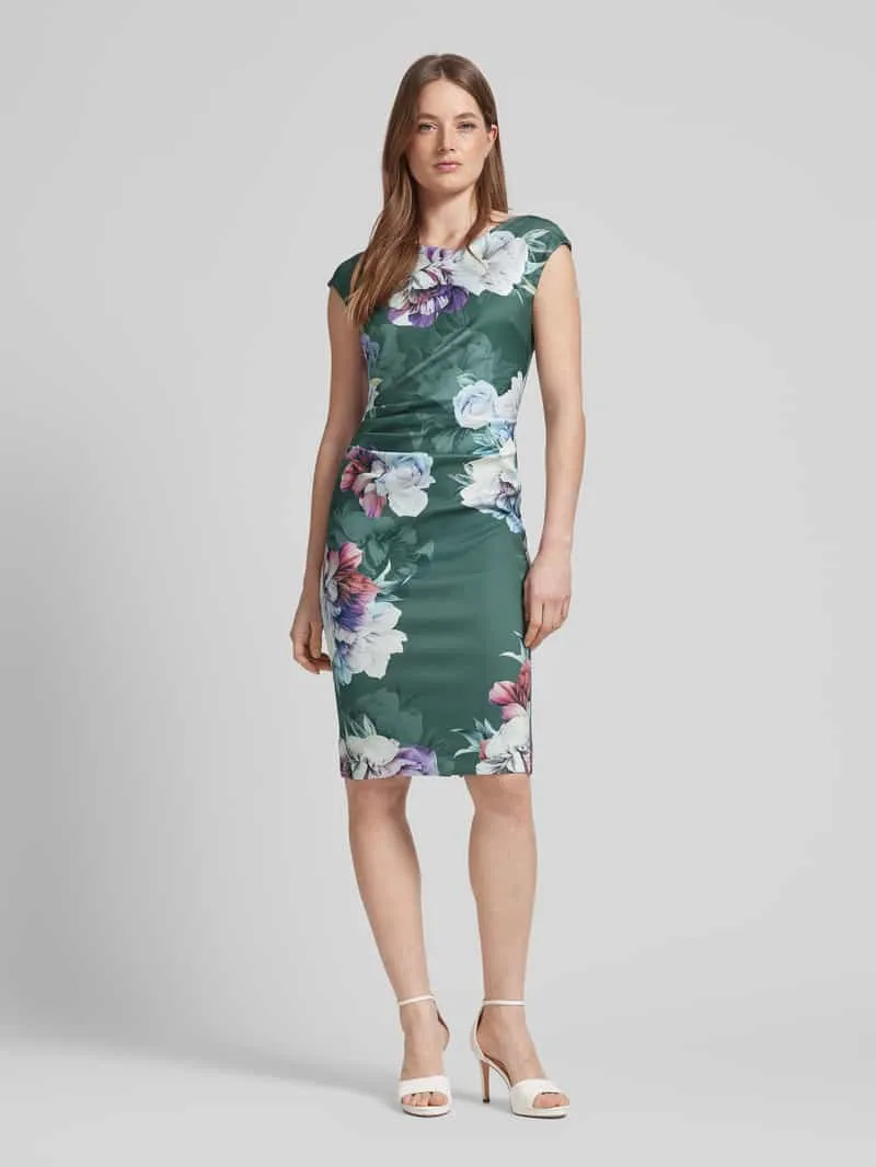 Swing cocktailjurk met bloemenmotief groen, foto 4