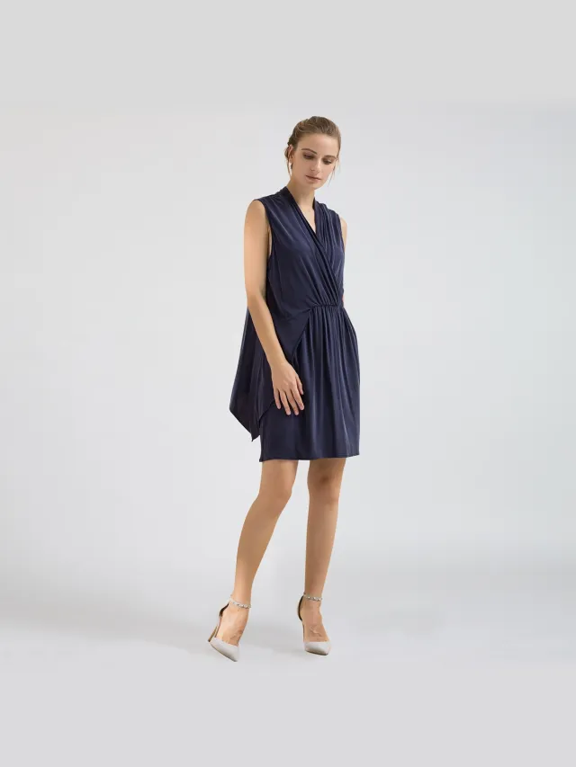 Smart & Joy Drape Cupro Jersey -jurk Blauw