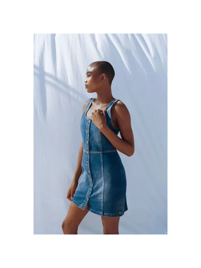 Le Temps des Cerises Jurk Le Temps des Cerises Jurk recht van jeans TIRANA Blauw