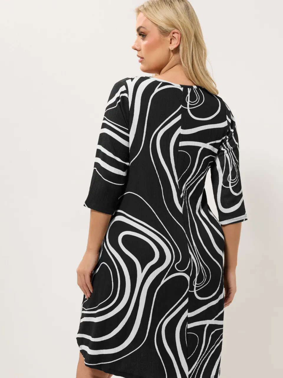 Yours Zwarte Abstracte Swirl Tuniekjurk, foto 4