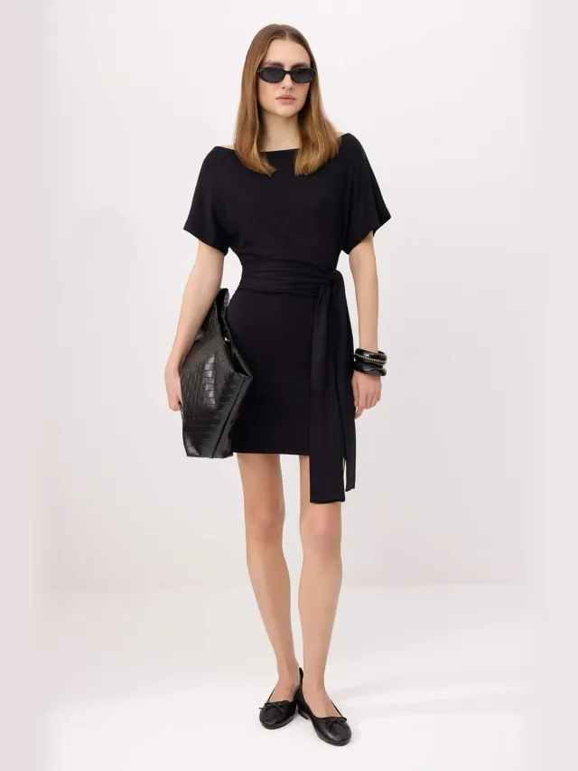 Trendyol TRENDYOLMİLLA Dames Zwart Effen Extra Kort / Super Mini Kort Bodycon Jurken