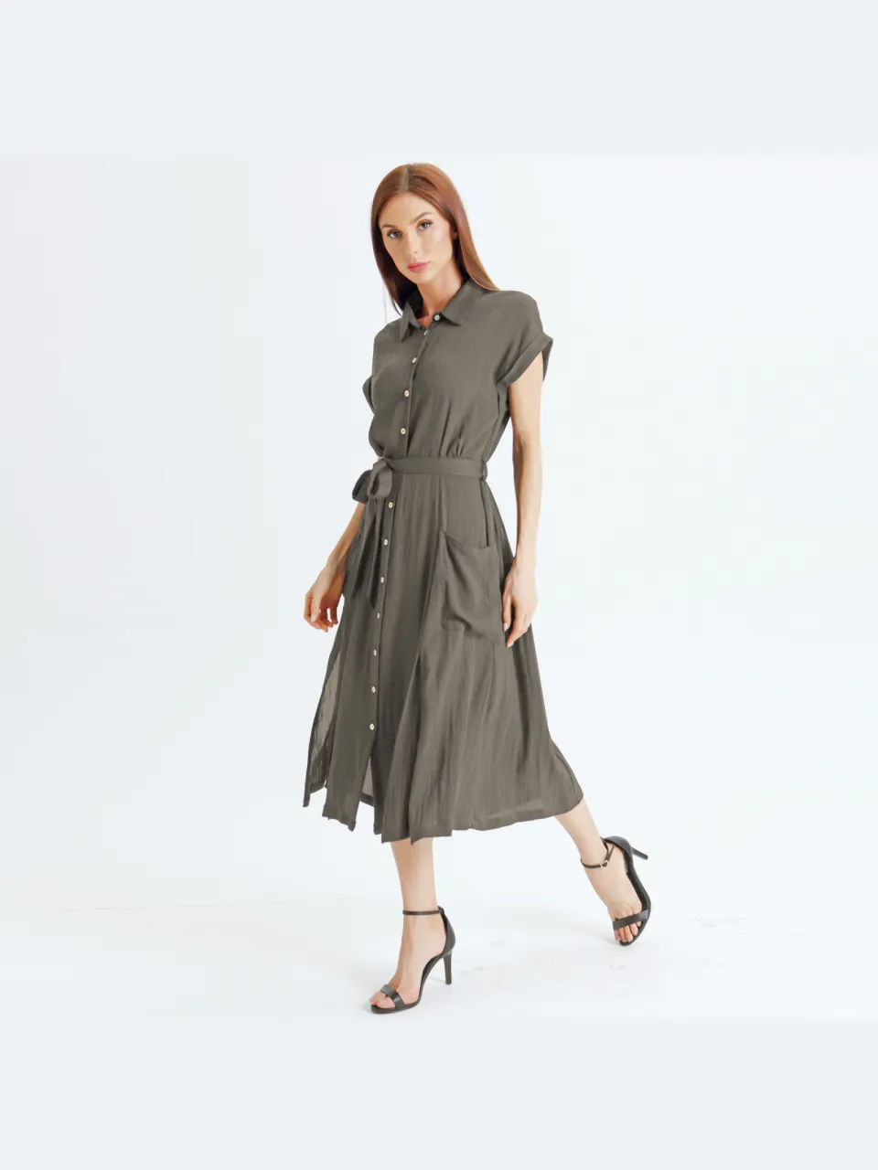 S&J Weekends Spleet shirtjurk kaki, foto 2