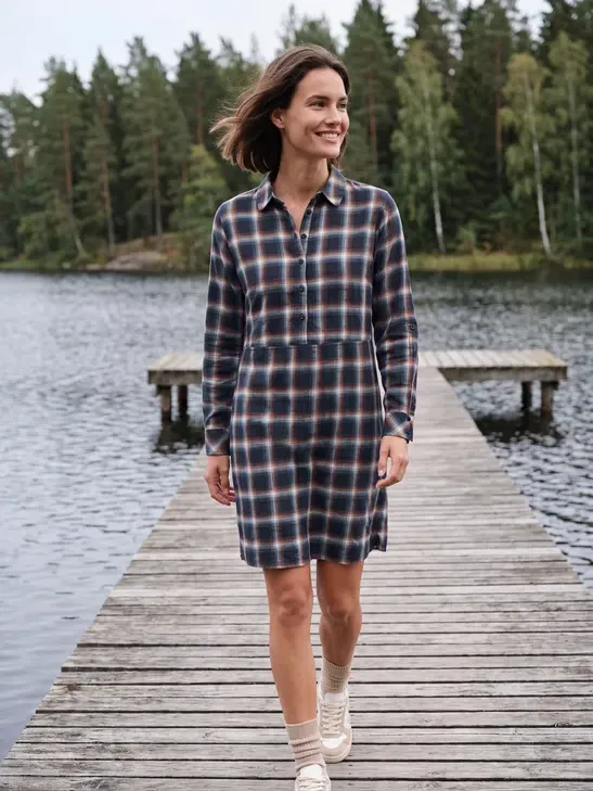 cecil Knie-lange jurk met ruitjespatroon Blauw