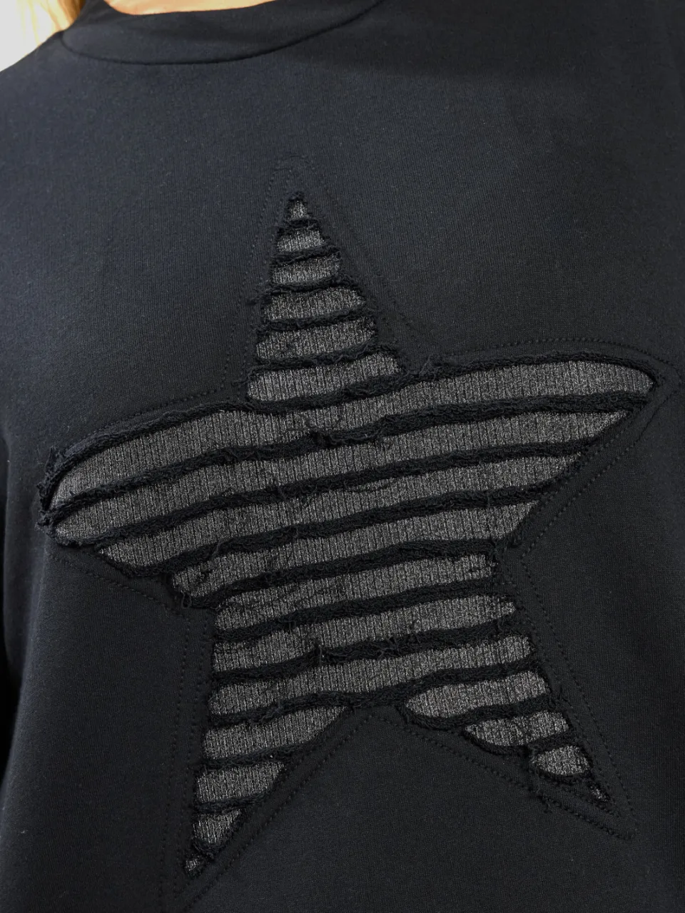 Yours Zwarte Metallic Sterren Sweatshirtjurk-56, foto 5