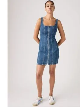 Levi's Jurk Levis 005EW-0003 SEAMED ZIP DRESS-SHE'S SO VAGUE blauw, foto 2