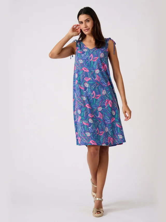 Damart Climatyl gebreide uitlopende jurk - Dames - Blauw