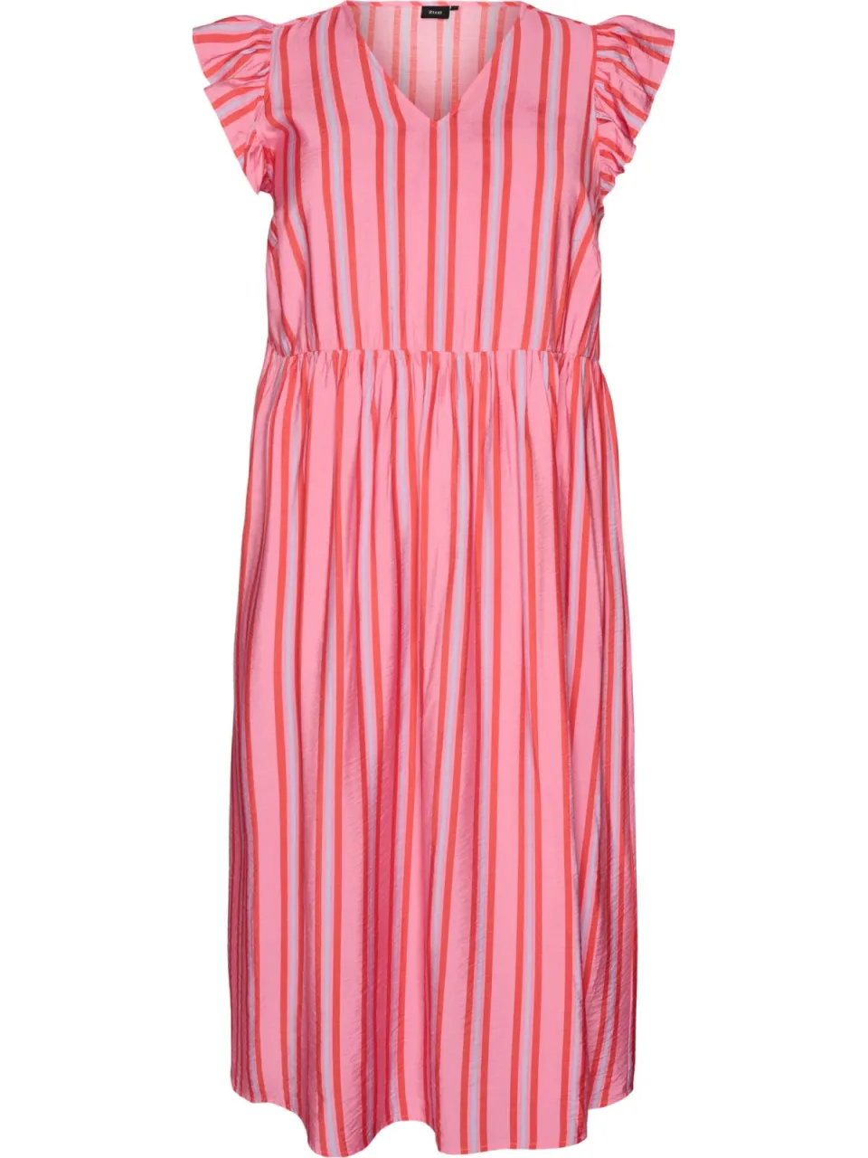 Zizzi gestreepte blousejurk roze, foto 2