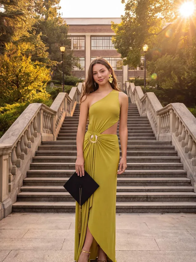 Trendyol TRENDYOLMİLLA Dames Groen Effen Maxi Mouwloos Asymmetrisch Avond & Gala Jurk, foto 2