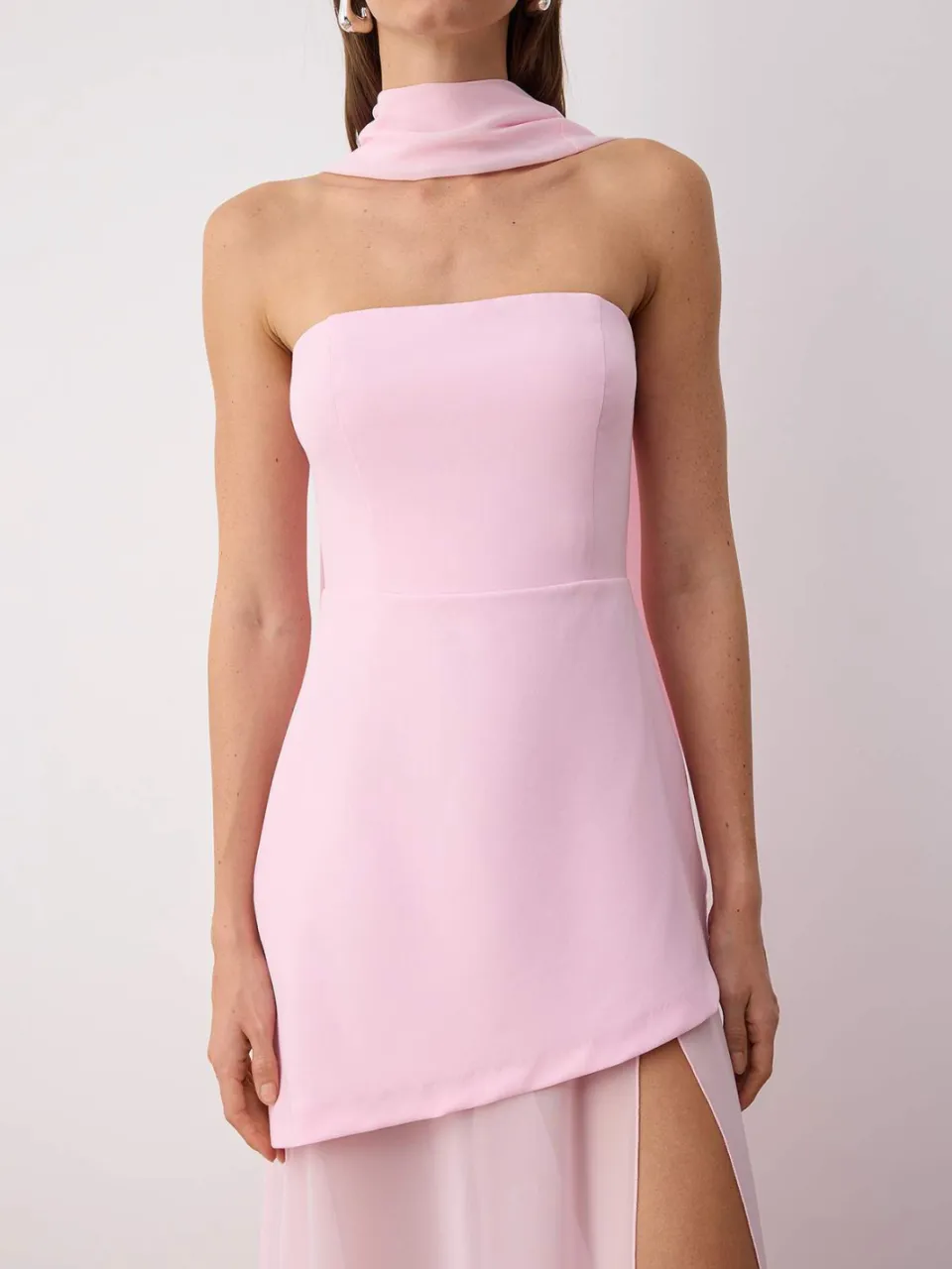 Trendyol TRENDYOLMİLLA Dames Roze Effen Maxi Mouwloos Gala Recht Avond & Gala Jurk, foto 2