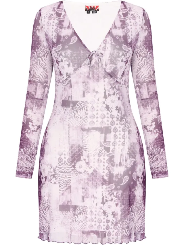 MyMo jurk dark purple multicolor