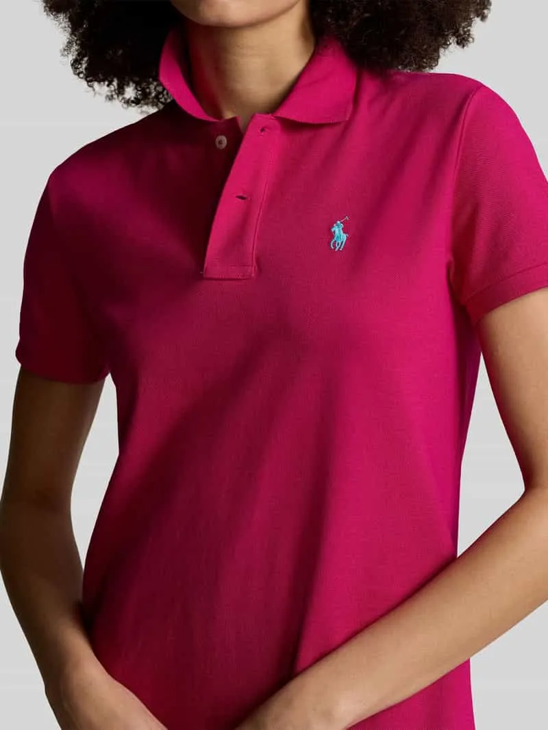Polo Ralph Lauren mini-jurk met logostitching model 'Polo' felroze, foto 4