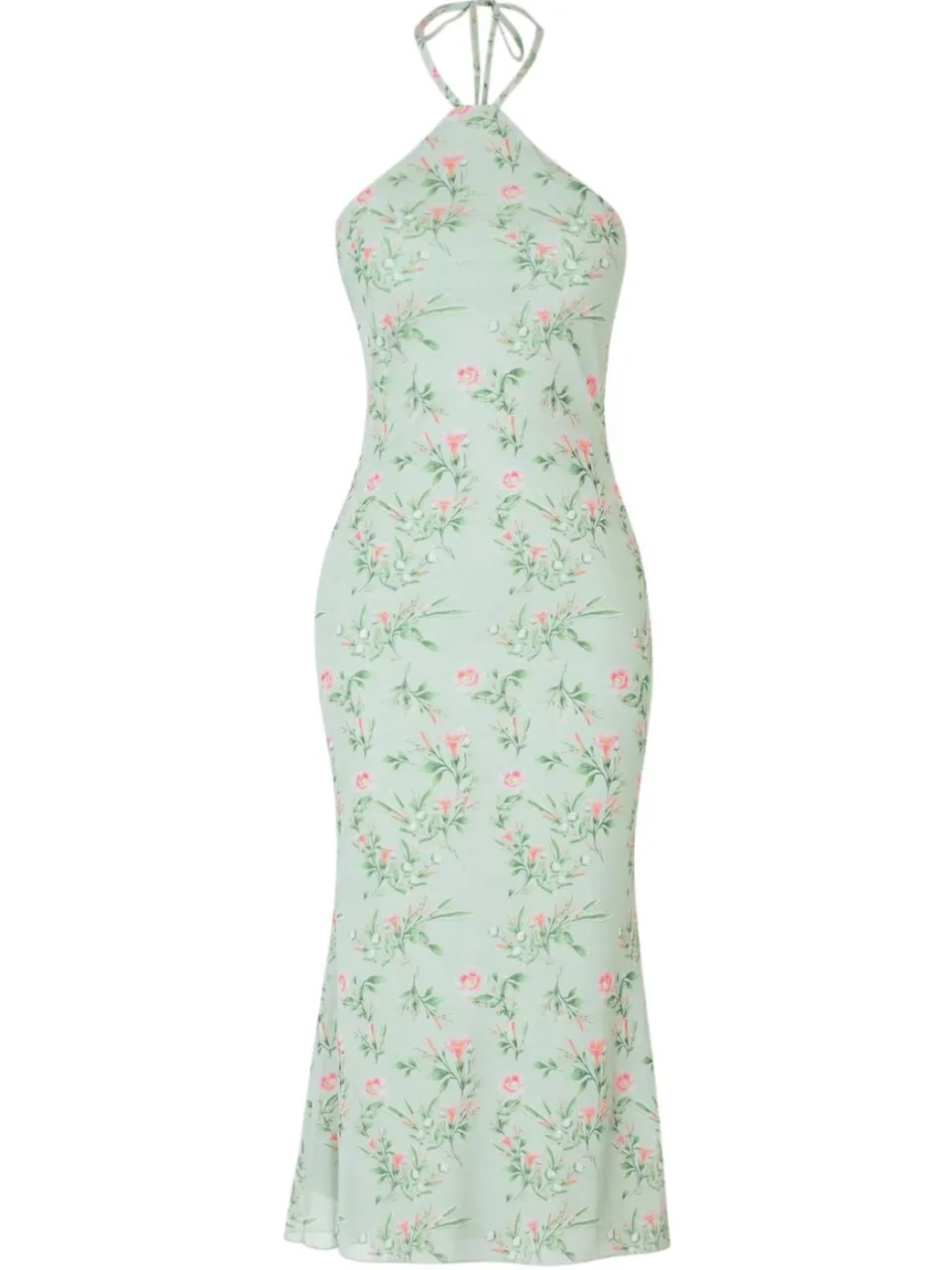 Trendyol TRENDYOLMİLLA Dames Groen Bloemen Midi Mouwloos Zeemeermin Jurken, foto 2