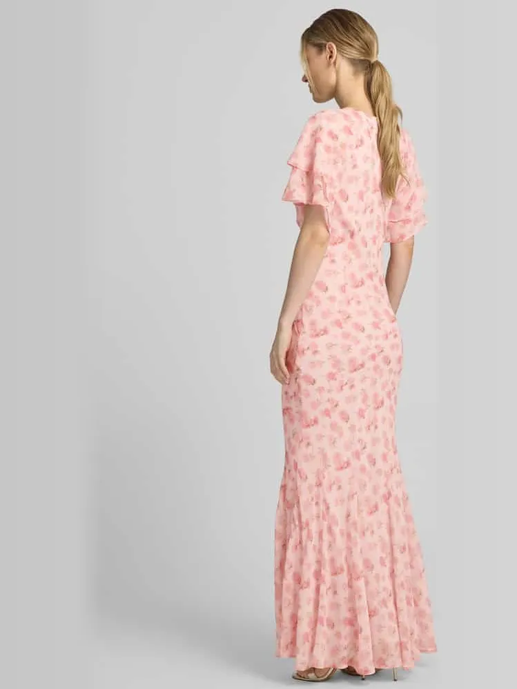NEO NOIR Maxi-jurk met volants model 'Celesse' felroze, foto 3
