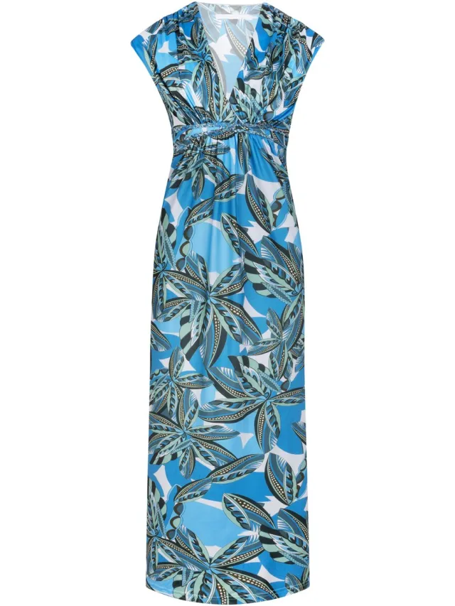 Chic by Lirette Kimono jurk Palm - Caribbean Skyblue