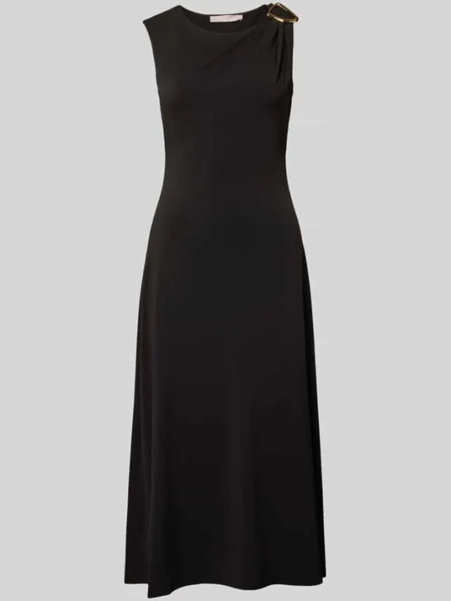 Christian Berg Woman Selection midi-jurk met schouder-applicatie zwart, foto 2