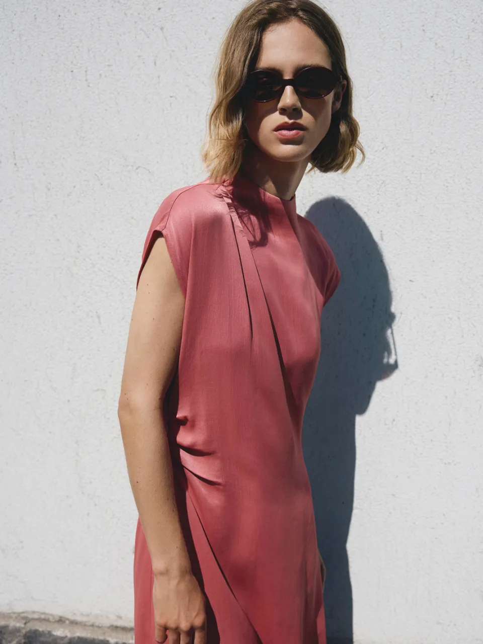 MSCH Copenhagen midi jurk zalm