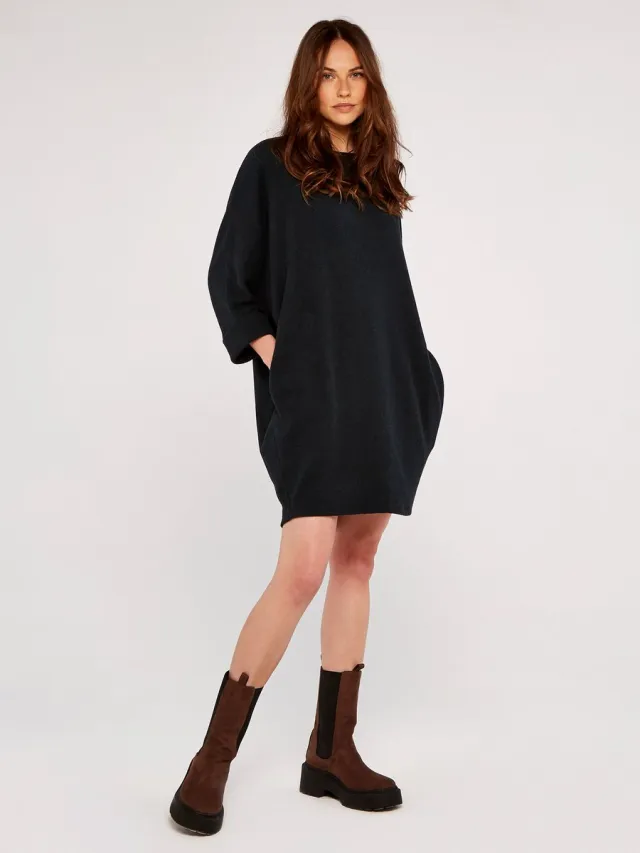 Apricot Cocoon-minijurk met ribboord Groen