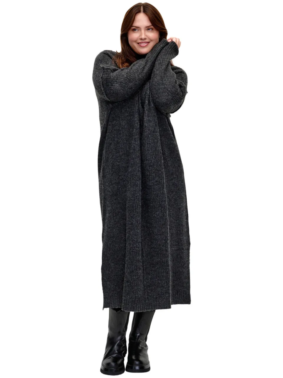 Zizzi maxi jurk antraciet, foto 4
