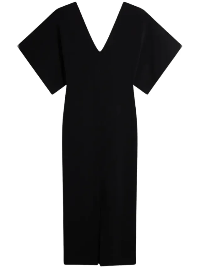 Ted Baker Rebecca Gebreide Midi-jurk Met V-hals, Zwart, foto 2