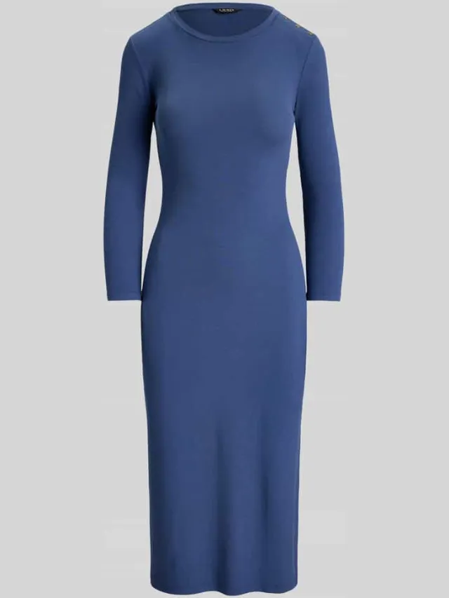 Lauren Ralph Lauren Nauwsluitende vrijetijdsjurk van katoenmix blauw, foto 2