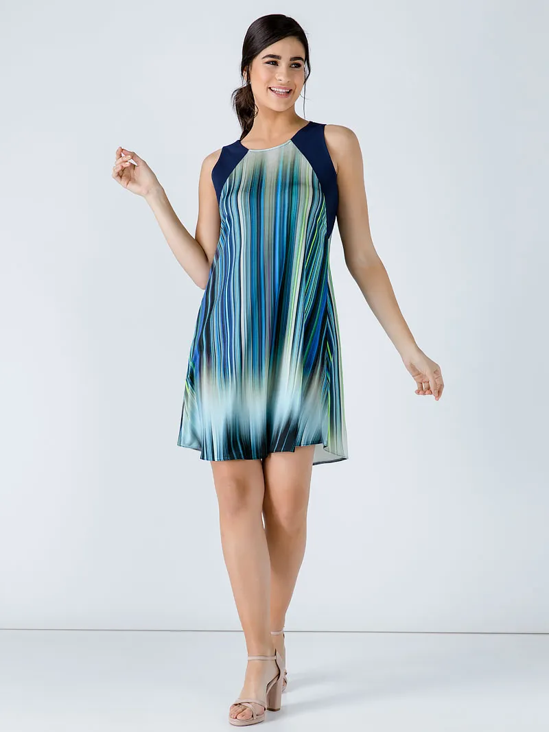 Conquista Marineblauw gestreepte jurk, foto 2