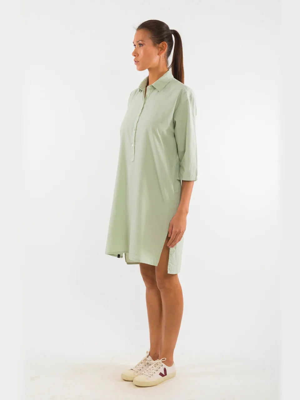 RAVENS VIEW IBIZA dames vegan Blousejurk Isla Lichte Aloë Groen, foto 2