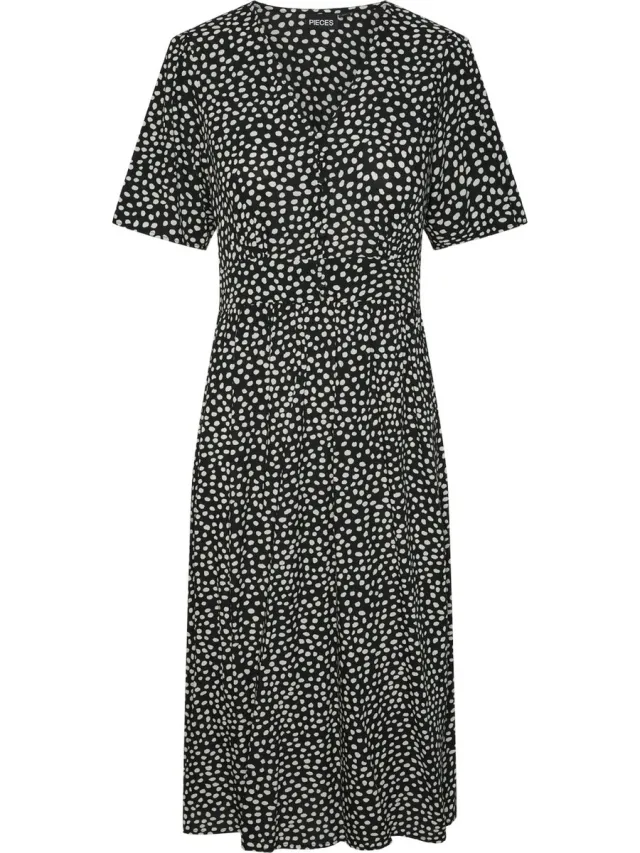 Pieces PCTALA SS MIDI DRESS WVN NOOS BC - Dames - Mini jurken zwart;dot