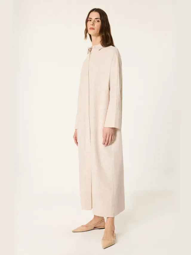 TOUCHÉ PRIVÉ Oversized linnen blousejurk - Naturel - Dames
