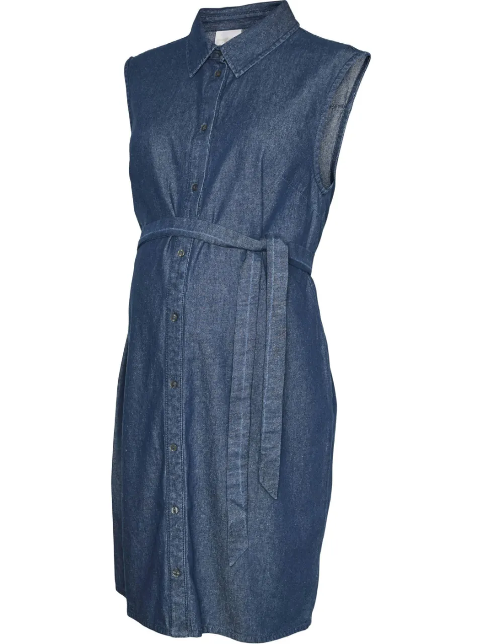 Mamalicious zwangerschapsblousejurk medium blue denim, foto 2