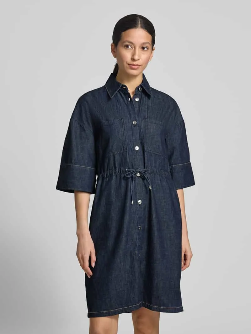 Comma Knie-lange denimjurk met borstzakken, foto 4