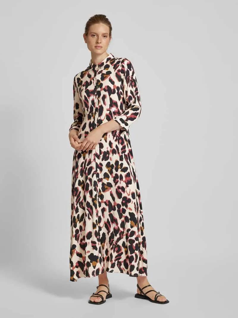 Yas Overhemdjurk van viscose met knoopsluiting Zwart