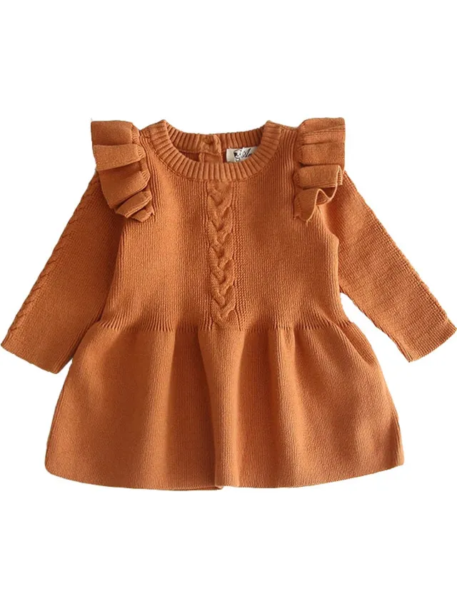 Baby Garden gebreide baby jurk Bruin