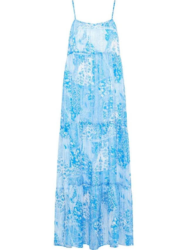 IZIA Maxi jurk blauw wit